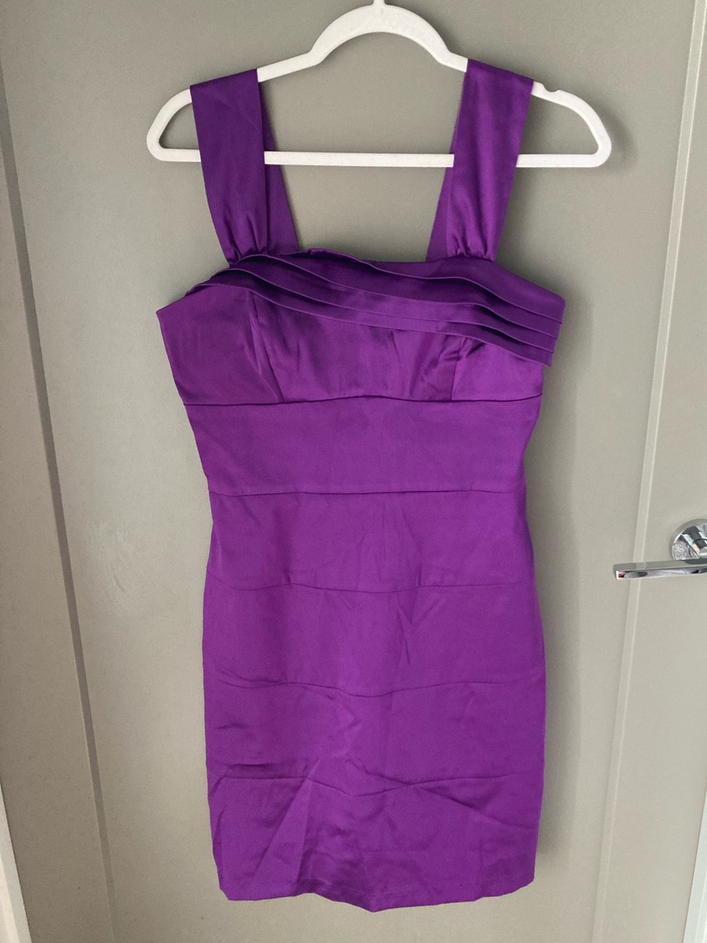 Ruby Rox Purple Pleated-Bodice Mini Dress